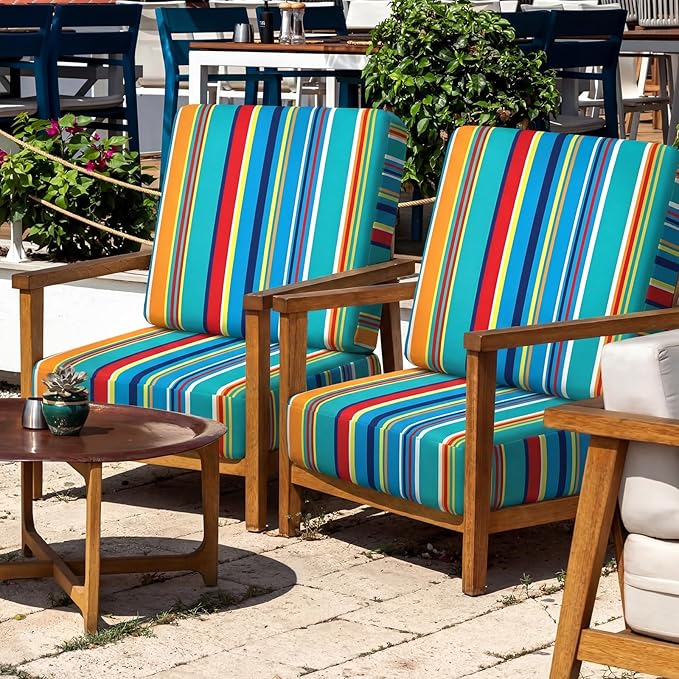 Geyoga 8 Pcs Patio Stretch Sofa Cushion Covers Outdoor Cushion Covers - Image 2