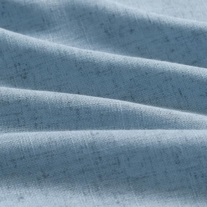 Blue Semi Sheer Linen Curtains 90 inch Length - Image 7