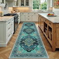 RELEANY Washable Area Rug, Runner 2'x7', Teal | Non-Slip, Water Repellent by RELEANY