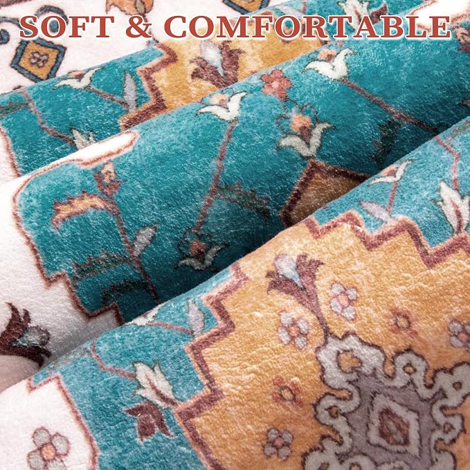 SERISSA 5x7 Washable Non Slip Boho Area Rug - Image 4