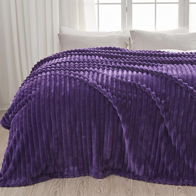 NEWCOSPLAY Fleece Ribbed Cozy King Blanket by NEWCOSPLAY