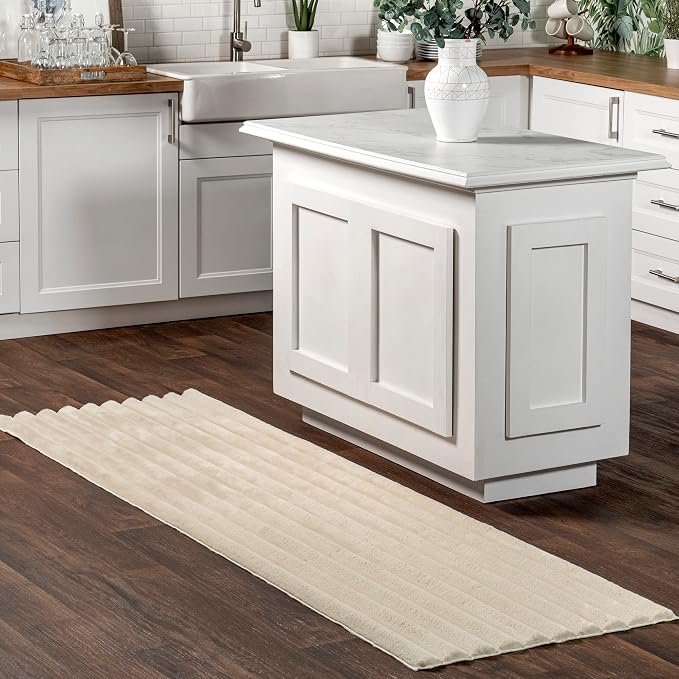 nuLOOM Kai Beige Striped Washable Runner Rug by nuLOOM