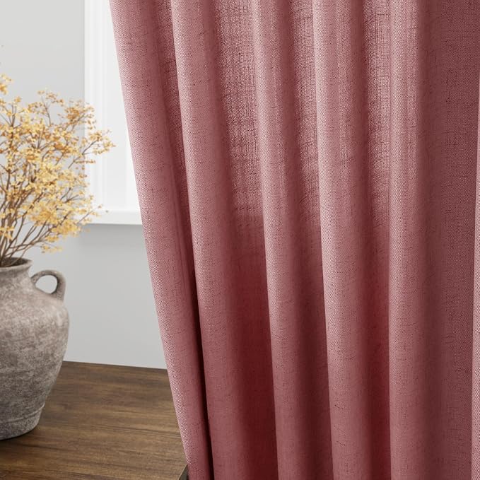 Canyon Rose Linen Curtains 72 Inch Length - Image 4