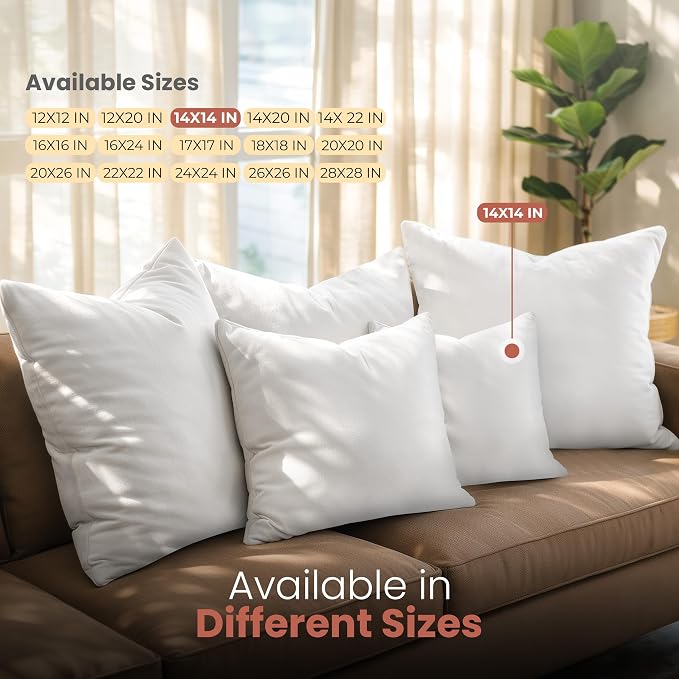 Utopia Bedding 14x14 Pillow Inserts, 2 Pack | Indoor cushion inserts - Image 6