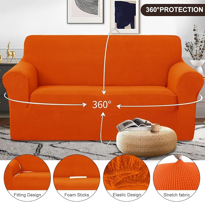 U-NICE HOME Oversized Stretch Loveseat Couch Cover, 1-Piece Sofa cover - Image 3