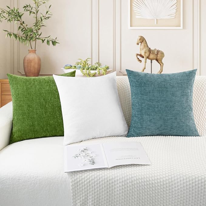 CaliTime Decorative Couch Throw Pillow Covers 18 X 18 Inches True White | Pack - Image 5