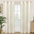 YoungsTex Beige Linen Curtains 84 Inches Length 2 Panels by YoungsTex