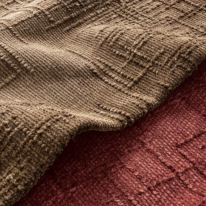 MIULEE Chenille Textured Fall Throw Pillow Covers Toffee 18x18 Set of 2 | - Image 2