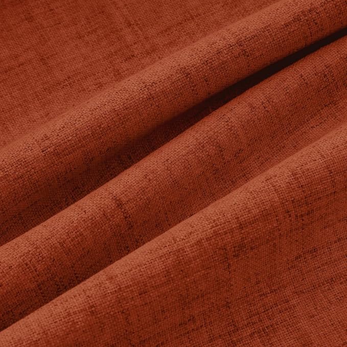 MIULEE Fall 100% Blackout Linen Curtains 42 x 72 Inch Burnt Orange 2 Panels | - Image 9