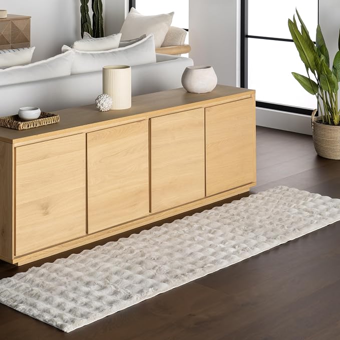 nuLOOM Jeni Grey Checkered Washable Runner Rug by nuLOOM
