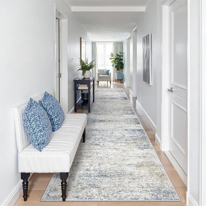 2'6 x 10' Runner Rug Non Slip, Washable Kitchen Rugs, Living Room, Long Rug - Image 3