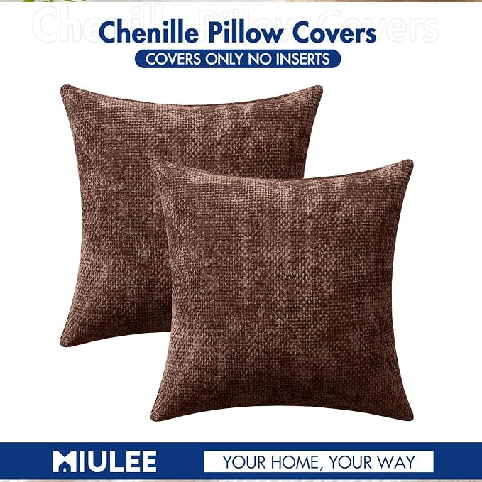 MIULEE Decorative Couch Throw Pillow Covers 20x20 in Red Brown 2 Pack | Modern - Image 7