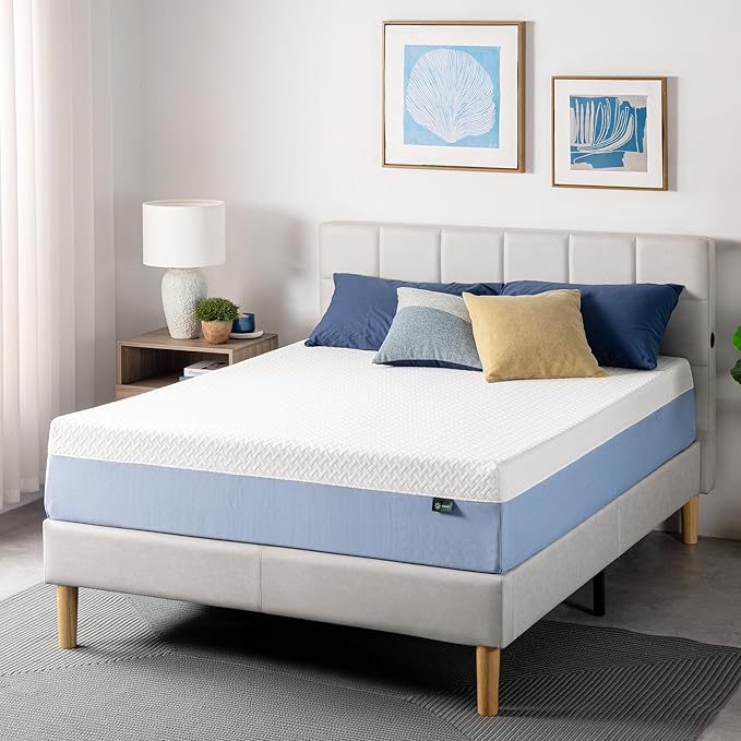 ZINUS 12 Inch Queen Cooling Essential Memory Foam Mattress [NewVersion], Fiberglass Free, Medium Feel, Breathable Cooling Layers, Certified Safe Materials