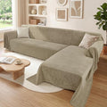 2 Pieces Sectional Couch Covers L Shaped Cover XXL Quicksand | Thick Washable by Unknown
