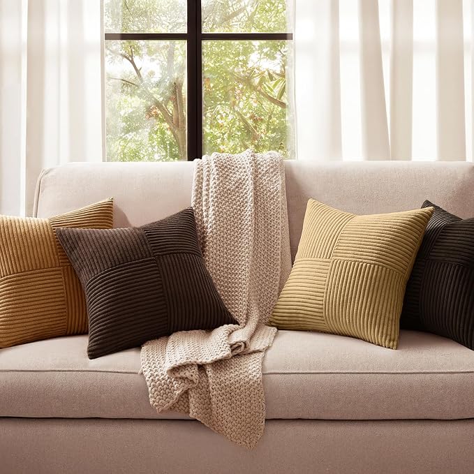 MIULEE Boho Decorative Throw Pillow Covers 20x20 Set of 4 Farmhouse Neutral - Image 2