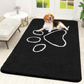 OLANLY Dog Door Mat for Muddy Paws 59x35, Paw Print Design Chenille Mud Mat | by OLANLY