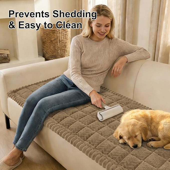 Smiry Couch Cover for Dogs, Non Slip Fuzzy Pet Sofa Covers Washable | Sofa - Image 4