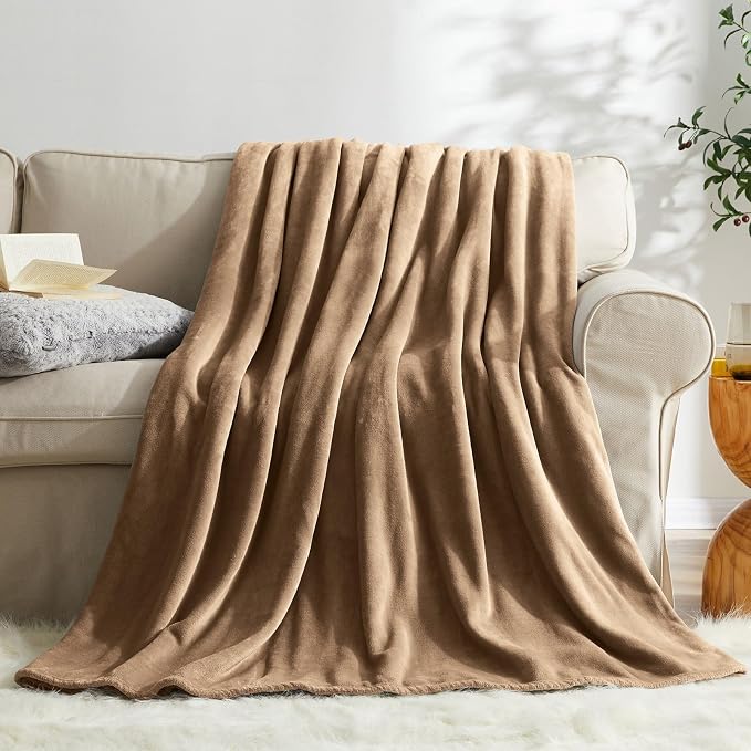 KMUSET Fleece Blanket Grey Queen Size Lightweight Cozy Plush Microfiber Solid - Image 2