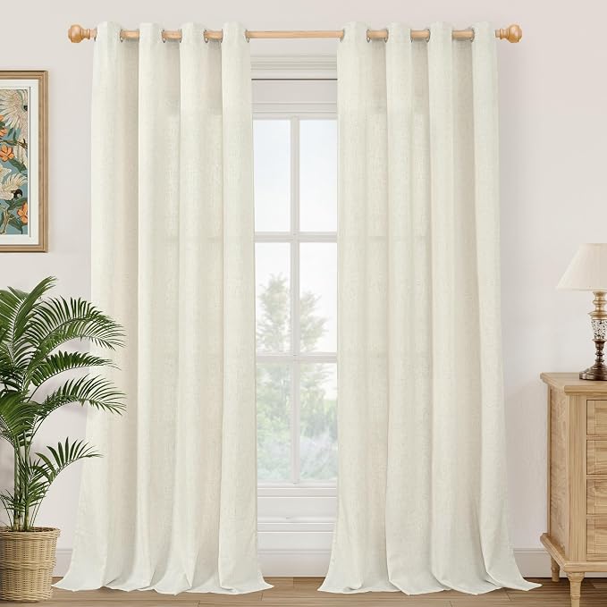 YoungsTex Extra Long Linen Curtains 95 Inch Length by YoungsTex