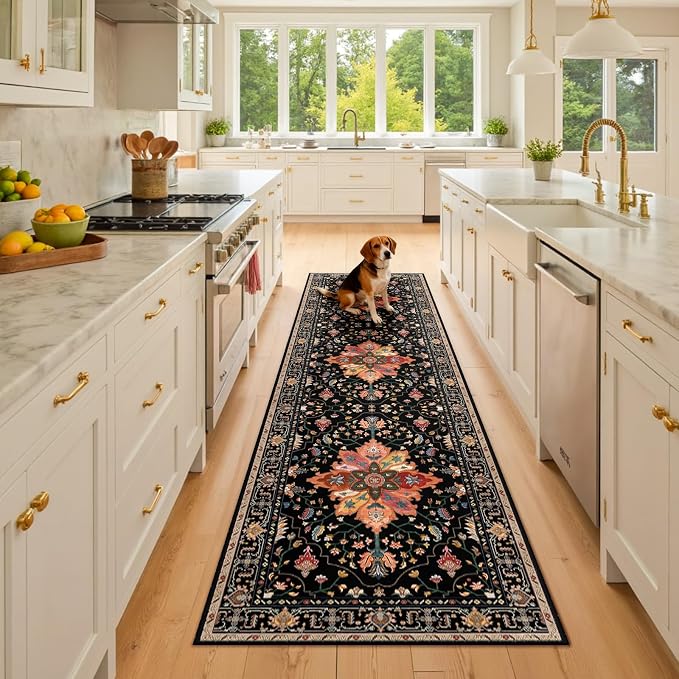 RELEANY Washable Area Rug, Runner 2'6"x8', Water Repellent, Pet Friendly by RELEANY