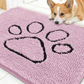 OLANLY Dog Door Mat for Muddy Paws 30x20, Paw Print Design Chenille Mud Mat | by OLANLY