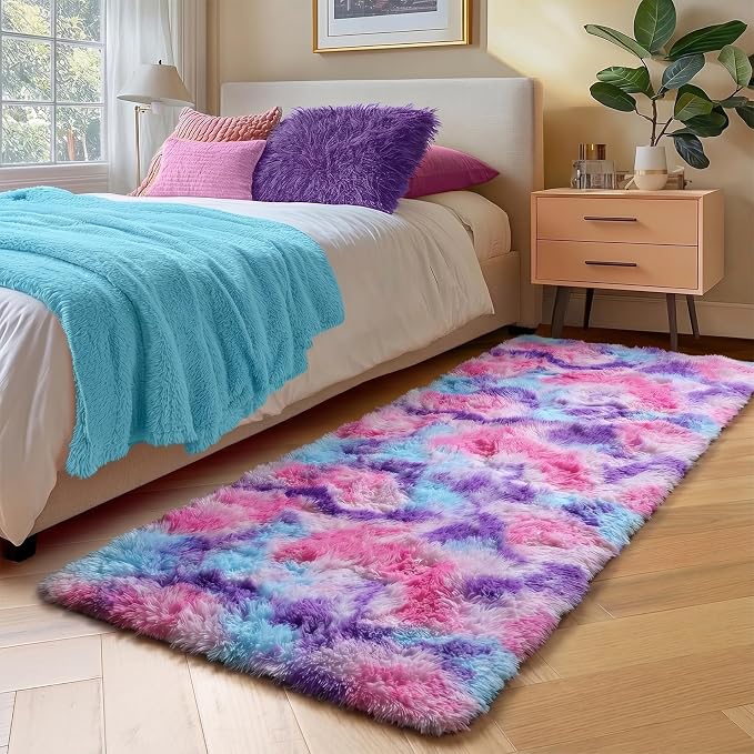 Soft Runner Rugs for Hallway 2x6 Ft, Fluffy Colorful Pastel Princess Carpet | - Image 5