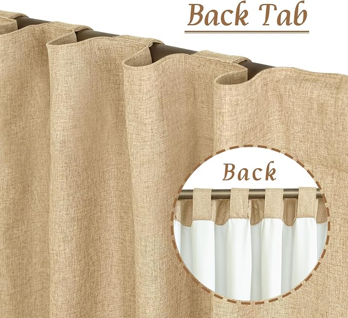 40 Inch Length 100% Blackout Linen Curtains - Image 6