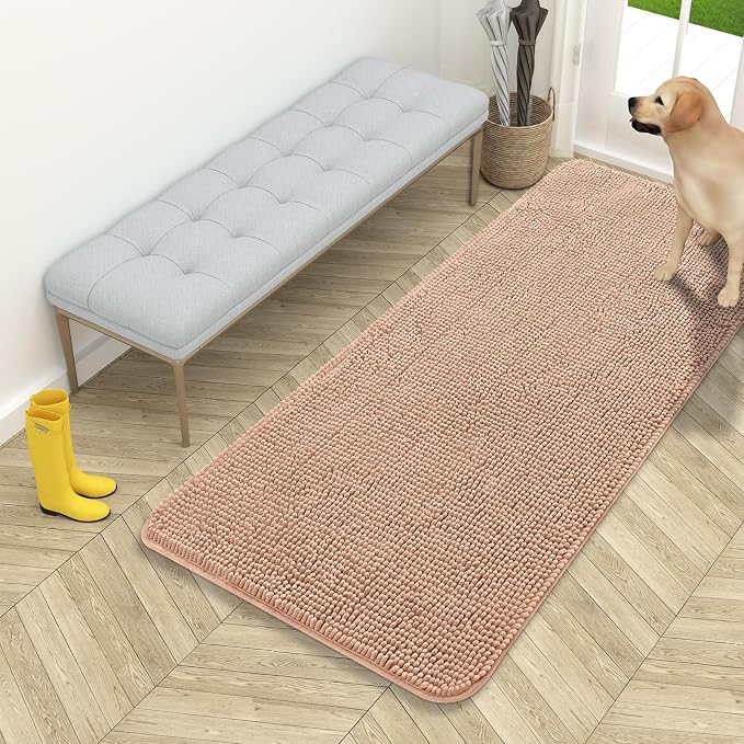 OLANLY Dog Door Mat for Muddy Paws 54x24, Super Absorbent Chenille Mud Mat | by OLANLY