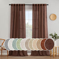 MIULEE Chocolate Brown Linen Curtains 52x90 Inch by MIULEE
