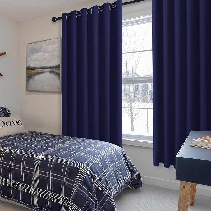 Blackout Curtains for Bedroom, 70 x 63 Inch, 2 Panels | Thermal Insulated & - Image 6