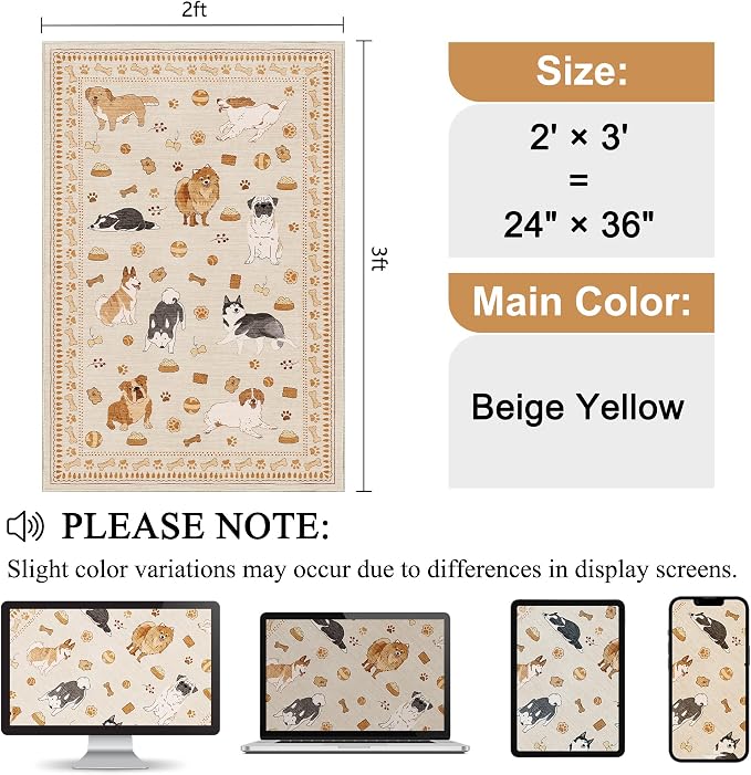 DUKINO 2x3 Bathroom Rugs, Washable Dog Kitchen Rug Non Slip, Stain Resistant - Image 2