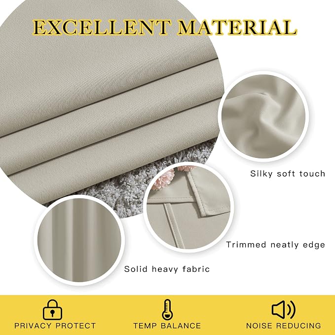NICETOWN Natural Room Darkening Curtains - Image 4
