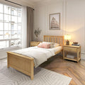 Plank+Beam Solid Wood Twin Bed Frame, Platform Bed with Headboard, Natural