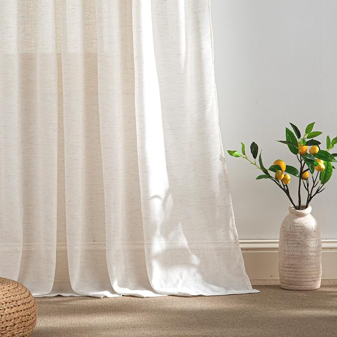 RYB HOME Extra Long Linen Curtains - Image 4
