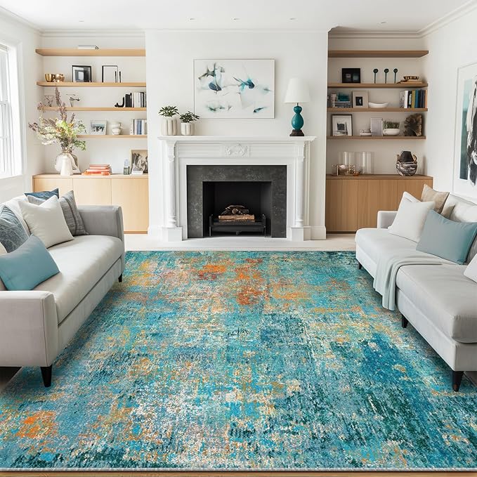 RELEANY Washable 6'x8' Abstract Area Rug - Image 3