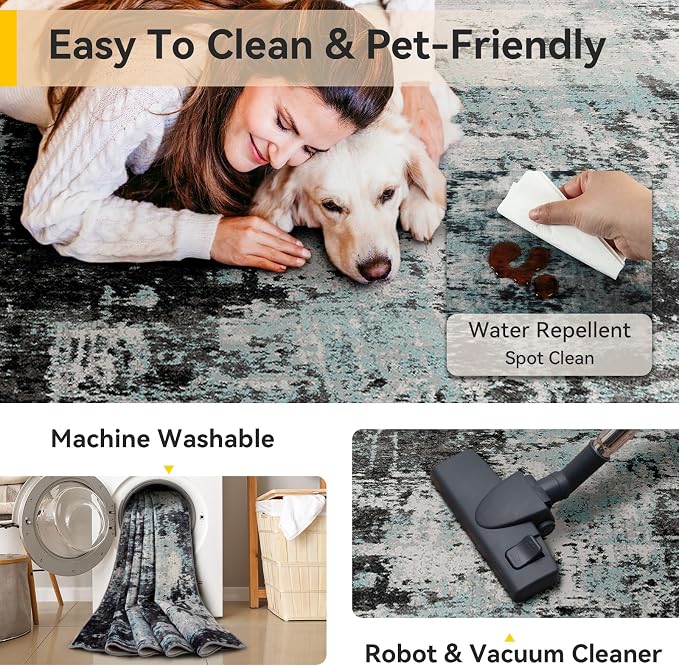 RELEANY Washable Round 4ft Area Rug - Image 3
