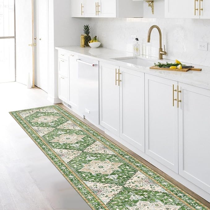 Yamaziot Washable Runner Rug, 2x10 Non-Slip Boho Hallway Kitchen Rug | Stain - Image 7