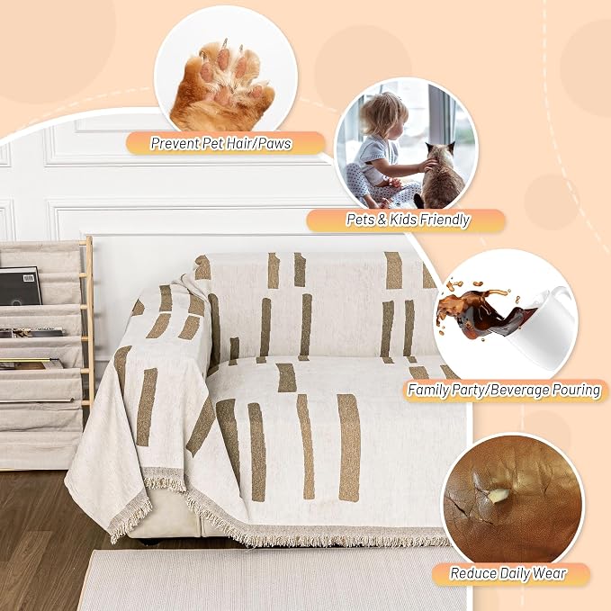 MYSKY HOME Sofa Covers for Sectional Sofa, Couch Cover for Dogs, Couch Covers - Image 4