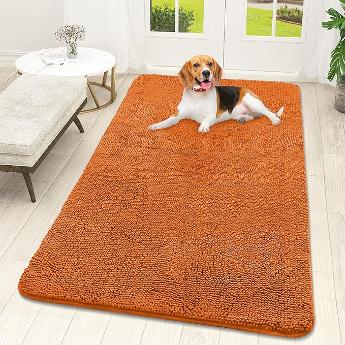 OLANLY Dog Door Mat for Muddy Paws 59x32, Super Absorbent Chenille Mud Mat | by OLANLY