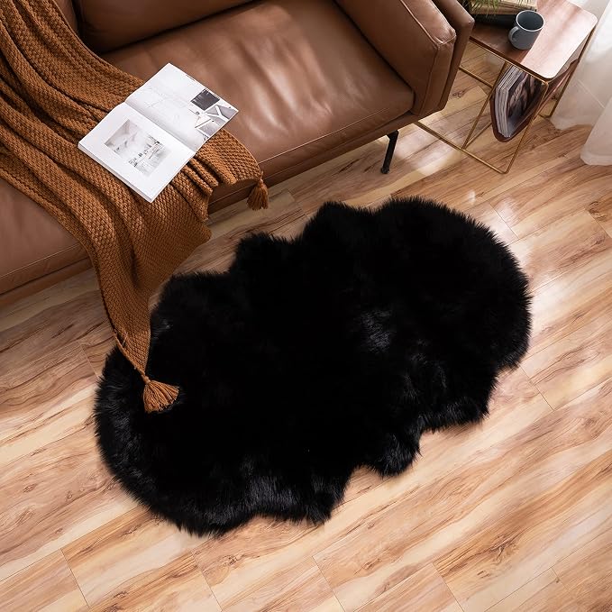 MIULEE Fluffy Area Rug 3x5 ft Faux Fur Sheepskin Rug - Image 7