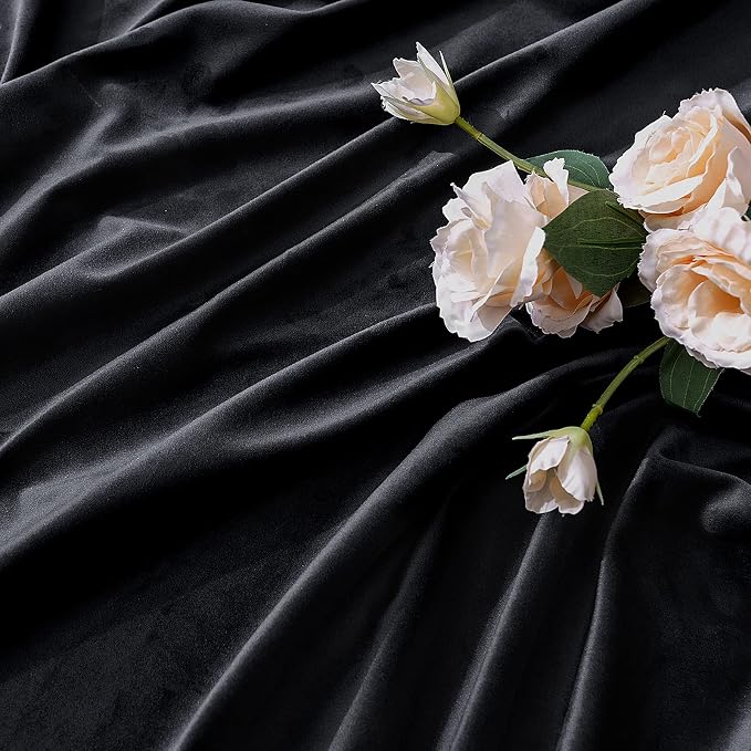MIULEE Black Velvet Curtains 52x84 inches 2 Panels Luxury Blackout Curtains | - Image 4