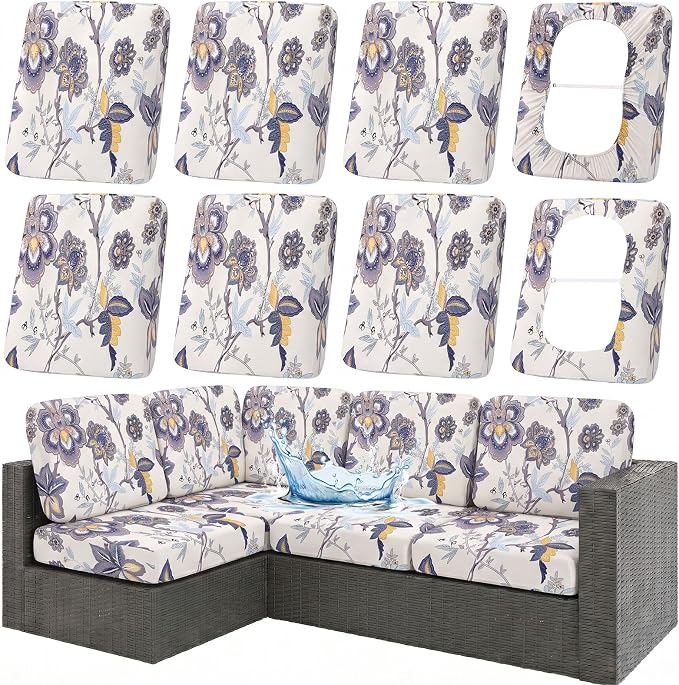 Waterproof Outdoor Cushion Covers, Stretch Patio Slipcovers | UV Resistant by hyha