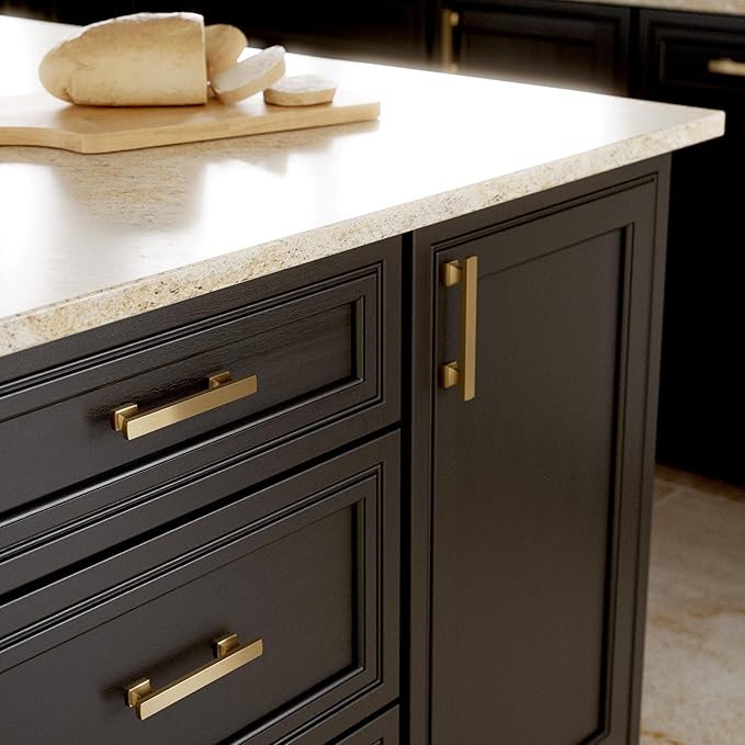 FRANKLIN BRASS Tiered Foot (10-Pack) Cabinet Handles 3-3/4" Hole Center Pulls | Champagne Bronze Hardware Kitchen Door, Drawers, Dressers, Furniture P49573C-CZ-B