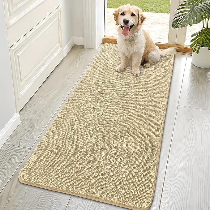 OLANLY Dog Door Mat for Muddy Paws 70x35, Super Absorbent Chenille Mud Mat | by OLANLY