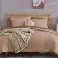 Monbix Full Comforter Set - 7 Pieces Rust Pink Bed in a Bag Full Size Bedding Sets with Comforters, All Seasons Down Alternative Comforter with Sheets,Pillowcases & Shams
