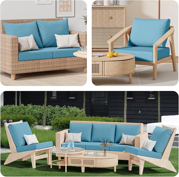 8Pcs Outdoor Cushion Covers, Stretch Patio Furniture Couch Chair Slipcovers | - Image 9