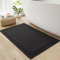 RESARE Waffle Bath Mat for Bathroom, Non Slip Bathroom Rugs 24"x36" Black | by Resare