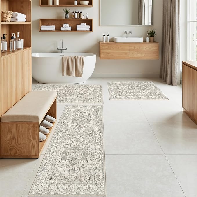 Madane Washable Kitchen Rug Set of 3 Small Area Rugs Non-Slip - Image 4