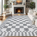 GarveeHome 9x12 Area Rugs for Living Room Washable Checkered Rug Bedroom | by GarveeHome
