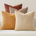 MIULEE Fall Corduroy Decorative Throw Pillow Covers Terracotta 18x18 | Set of 4 by MIULEE
